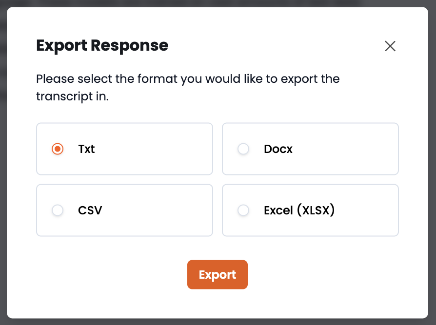 Export Options