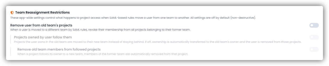 Restricciones de Reasignación de Equipo