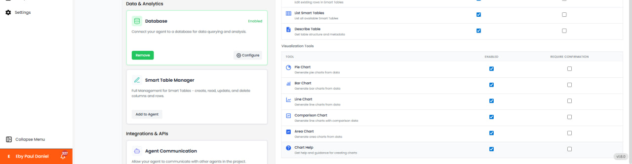 Toolkit Base de données — outils Smart Table et visualisation