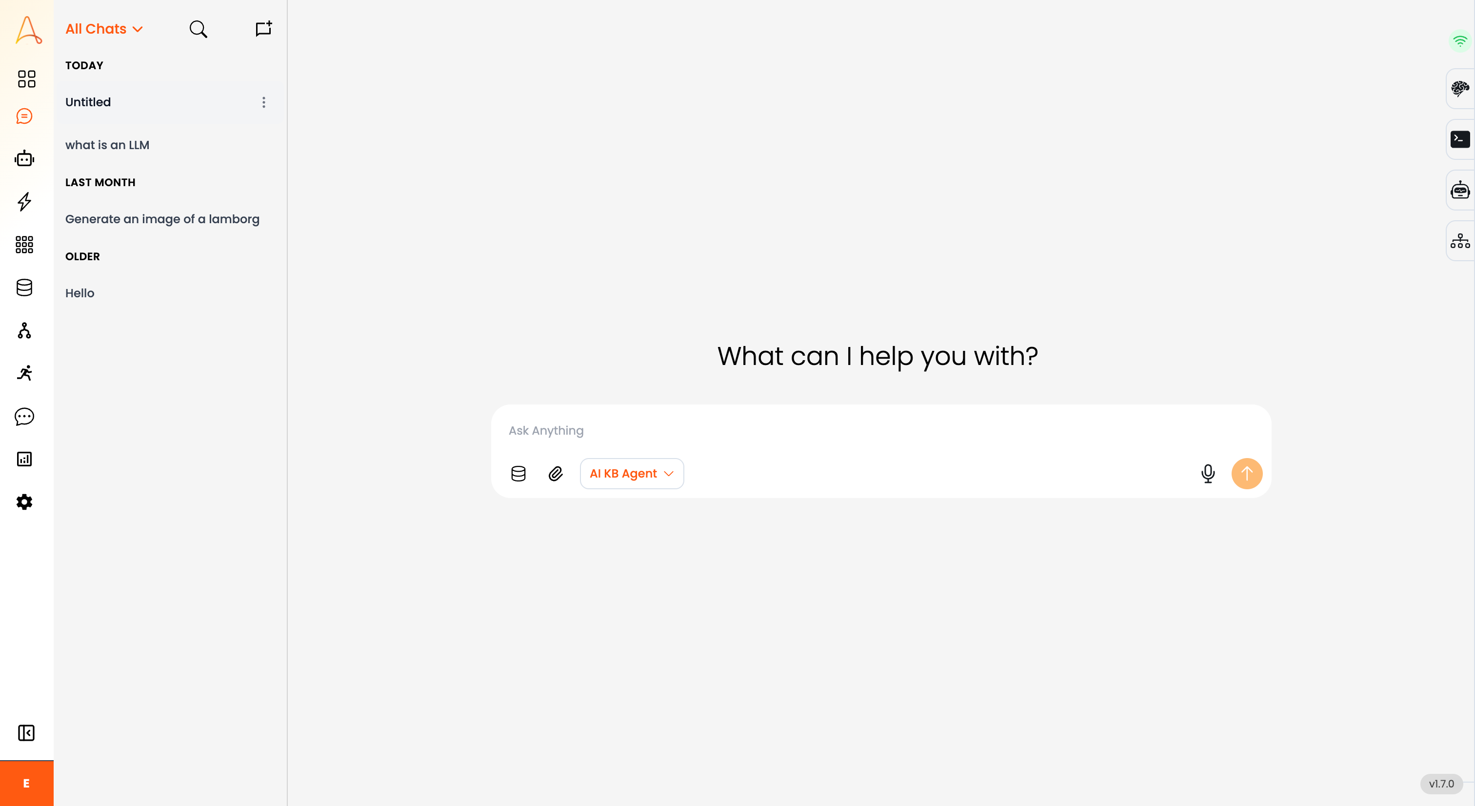 Chat इंटरफ़ेस विवरण