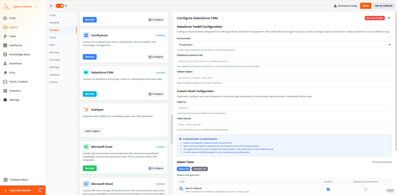 Salesforce CRMの設定: 環境、インスタンスURL、OAuth設定
