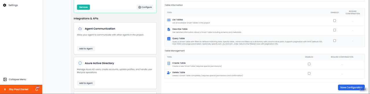 Ferramentas de Informação e Gerenciamento de Tabelas do Smart Table Manager